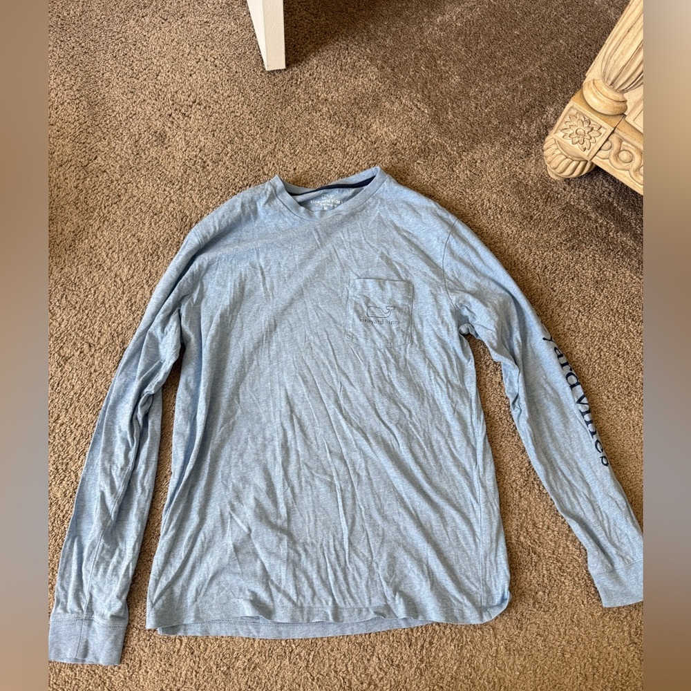Men's Faded Blue Vineyard Vines Long Sleeve Shirt